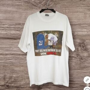 Funny Tee Of Mailman In Bad Weather White Graphic Men's T-Shirt